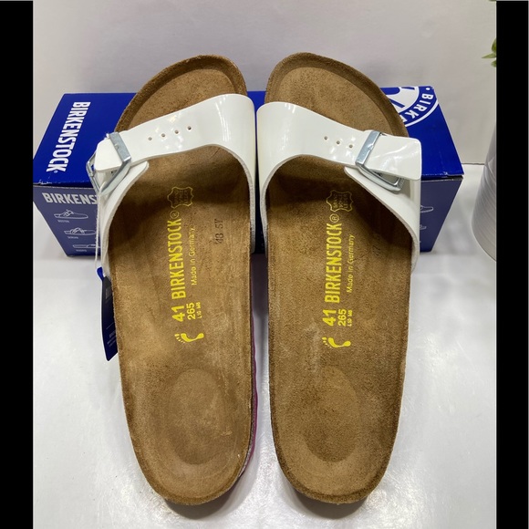 NEW Birkenstock Madrid Women’s Patent Birko-Flor Adjustable Buckle Sandals Slide - Picture 2 of 10